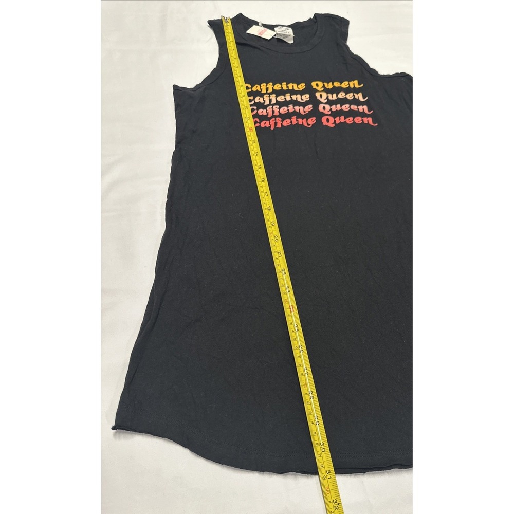 Victorias Secret Pink Women Size Small Sleeveless Shirt "Caffeine Queen" Black - Picture 7 of 8